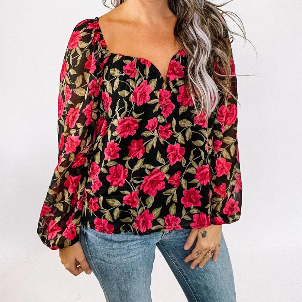 Floral Sweetheart Blouse
